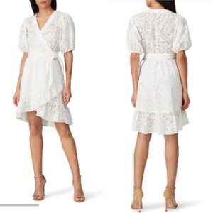 Scotch & Soda Broderie Anglaise Wrap Dress white Medium Eyelet